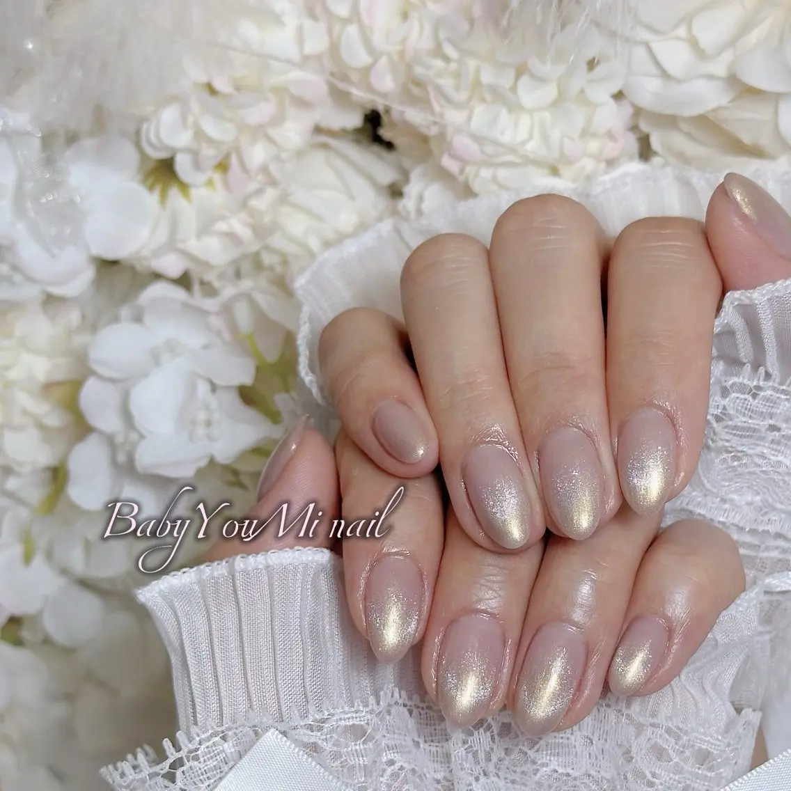 ネイル オーロラネイル 成人式 フットネイル フレンチネイル ジェルネイル ハンドネイル BabyYouMi nailのネイルデザイン
