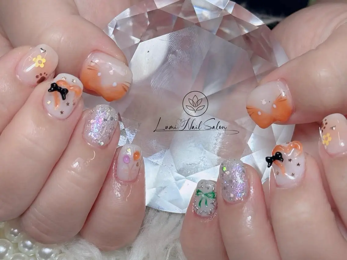 ネイル オーロラネイル チークネイル 長さ出し フレンチネイル 韓国ネイル ハンドネイル Lumi Shinokuboのネイルデザイン