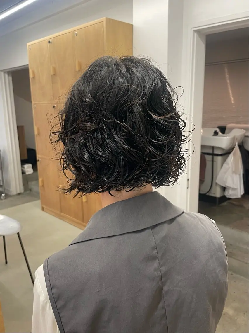 ミディアム パーマ カット パーマ 神田 凜音のヘアスタイル