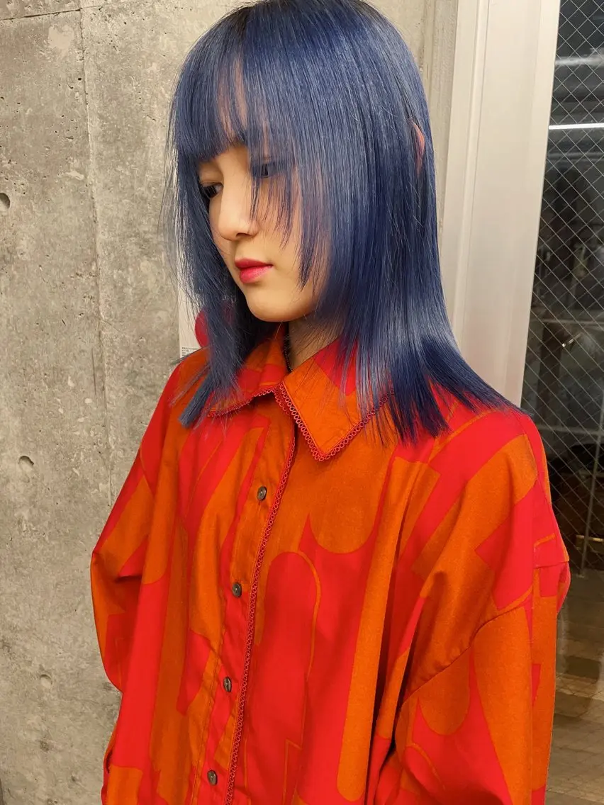 ミディアム カラー ブルーカラー カット ヘアカラー トリートメント ヘアセット センスをお届けします 大谷将生infpのヘアスタイル