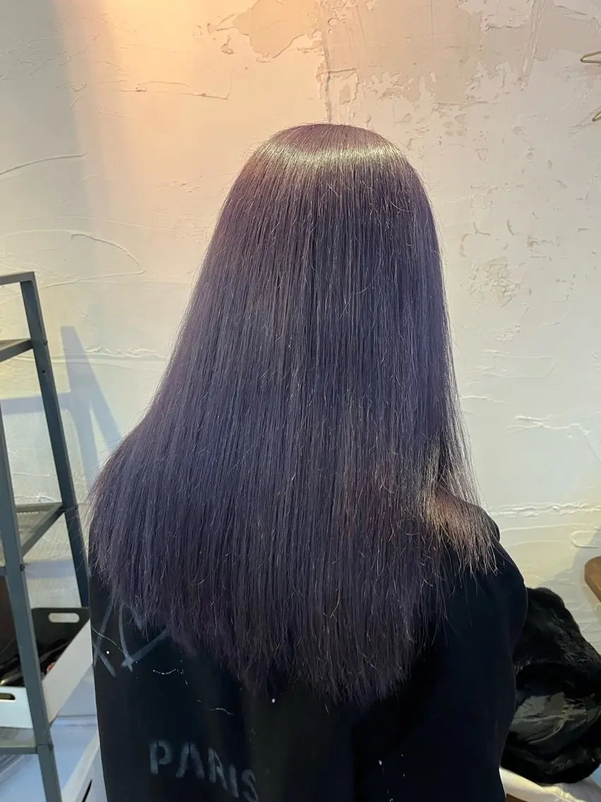 ロング カラー ブリーチ ブルーカラー ブルーバイオレット バイオレットカラー 🧸柔らかいベージュ カラー🧸氏家達哉のヘアスタイル