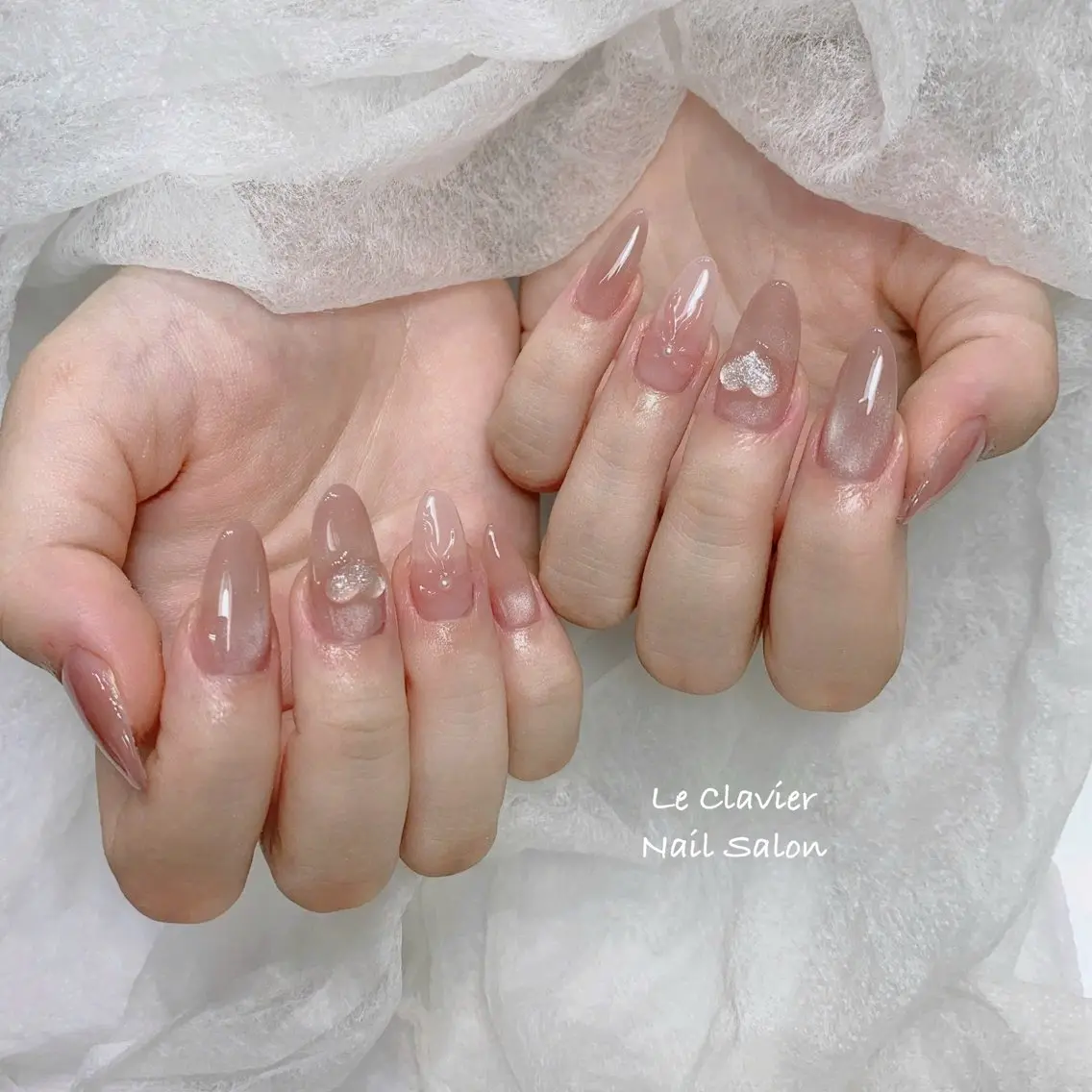 ネイル アートネイル オーロラネイル チークネイル 長さ出し フットネイル ハンドネイル ハンドケア Hazuki nailのネイルデザイン
