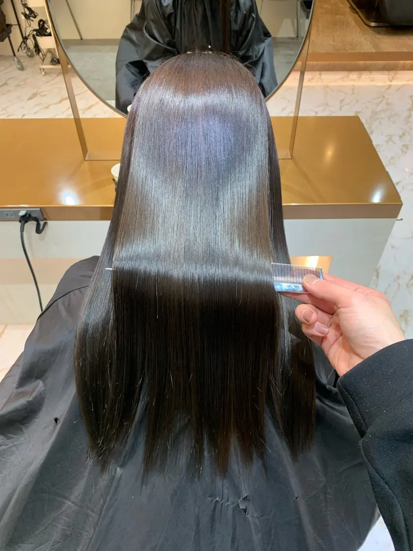 ロング カラー パーマ ✨美髪矯正×髪質改善 🍎カイト🍎渋谷のヘアスタイル