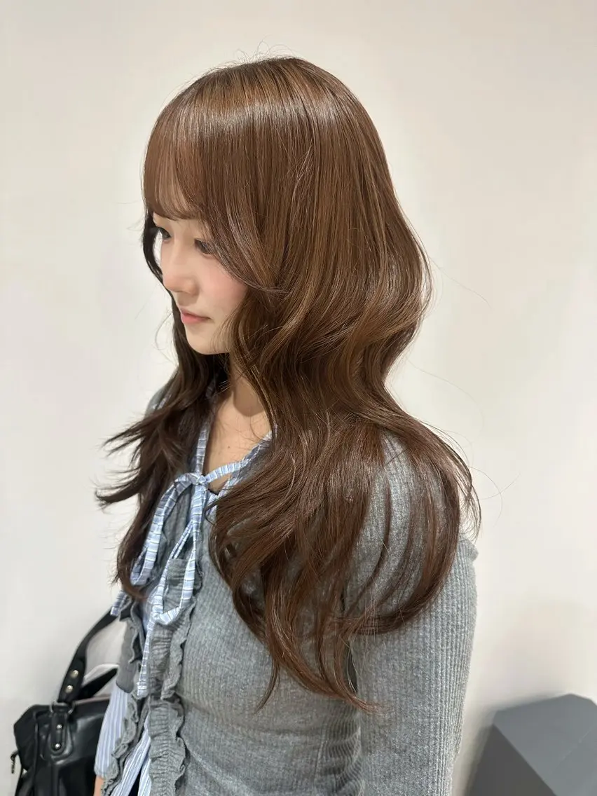 ロング カラー カット ヘアカラー トリートメント 韓国レイヤー特化 ／ミクのヘアスタイル