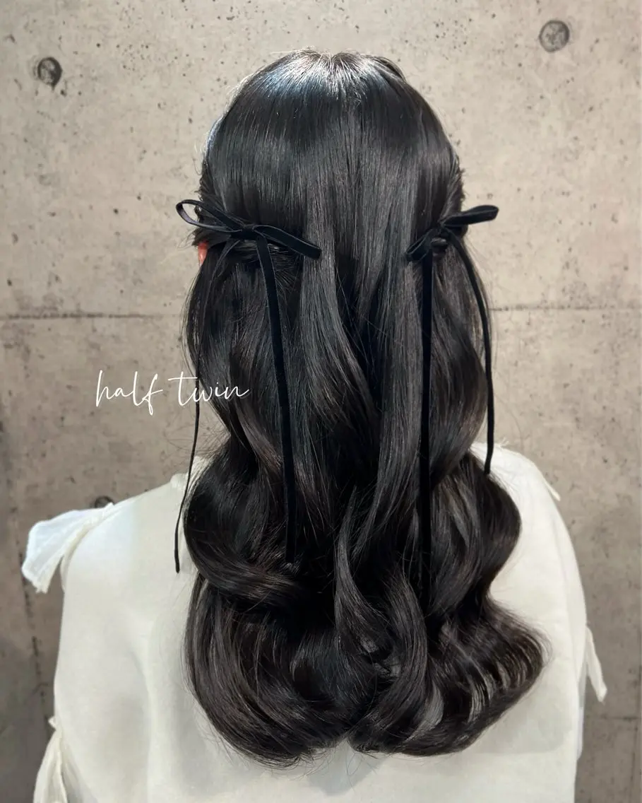 セミロング ヘアアレンジ ヘアセット ヘアメイク/髪質改善 🎀Moeri🎀のヘアスタイル