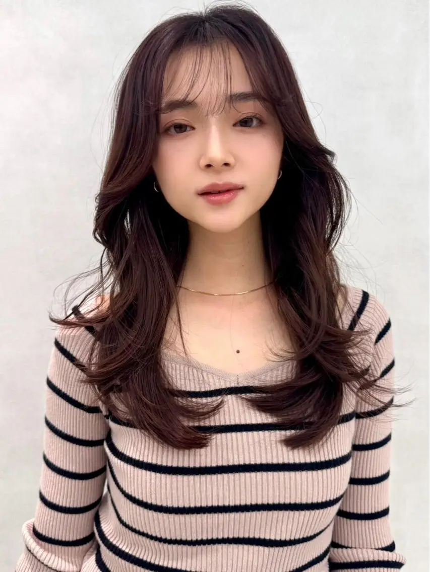 ロング カラー カット ヘアカラー 🇰🇷韓国レイヤー ケアカラー／田川佑紀のヘアスタイル