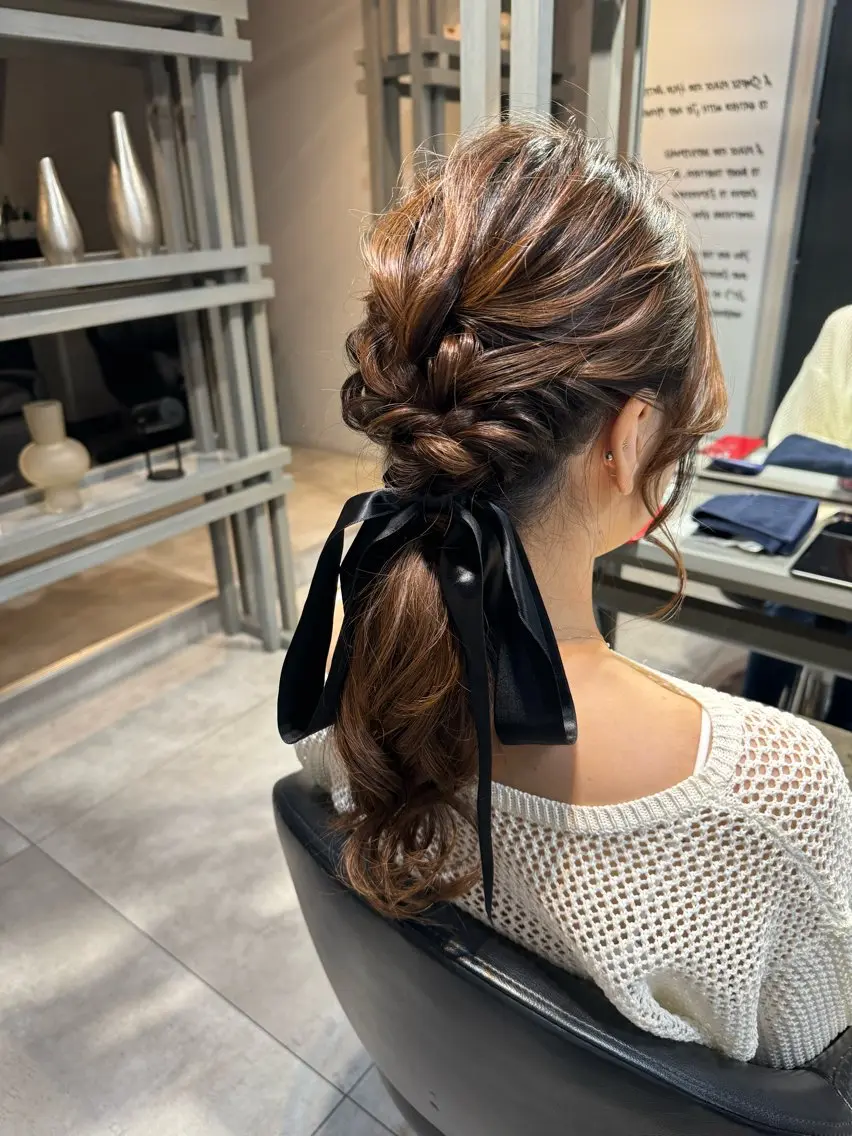 セミロング ヘアアレンジ ポニーテール ヘアセット 似合う髪型が 分からない方へのヘアスタイル