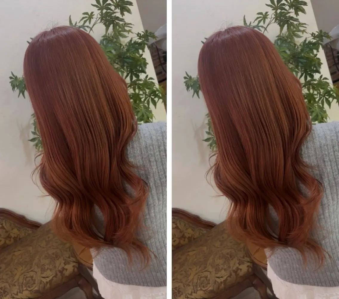 ロング 卒業式のヘアスタイル ヘアカラー 飯星慧斗 /ブリーチ、縮毛矯正のヘアスタイル