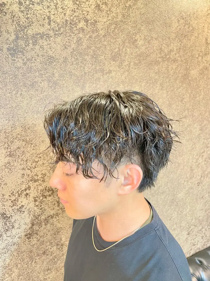 ショート パーマ メンズ メンズパーマ特化 カバヤマ　リョウのヘアスタイル