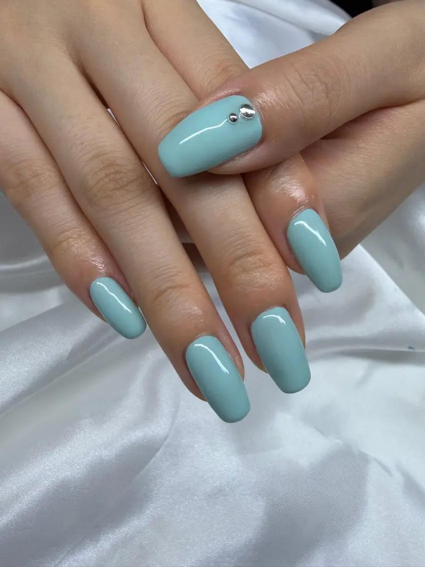 ネイル ブルー ハンドネイル Mynail プライベートサロンのネイルデザイン