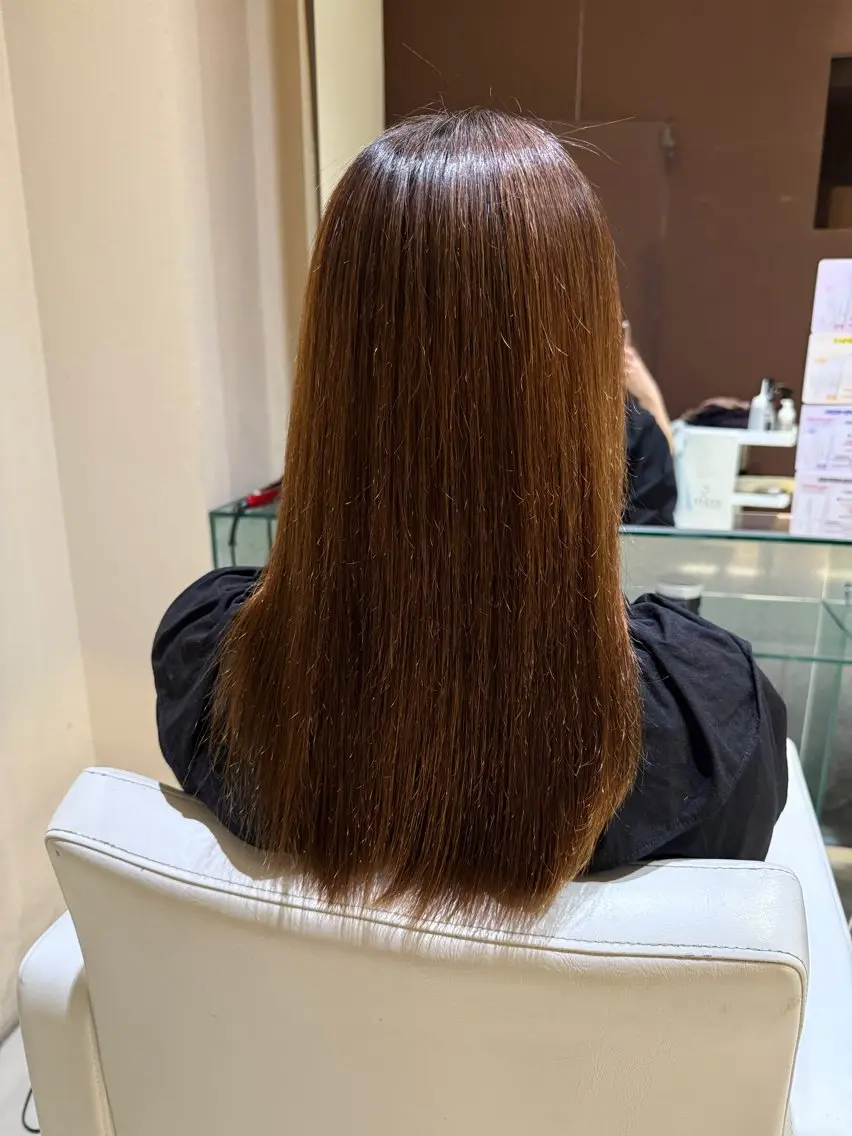 ロング 縮毛矯正 鳥田 勇のヘアスタイル
