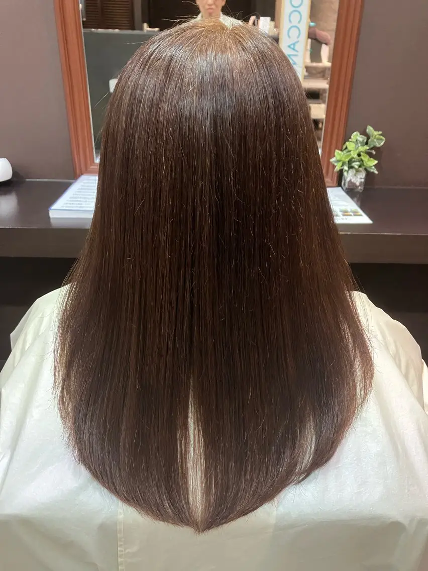 ミディアム 縮毛矯正 前之園 ひかるのヘアスタイル