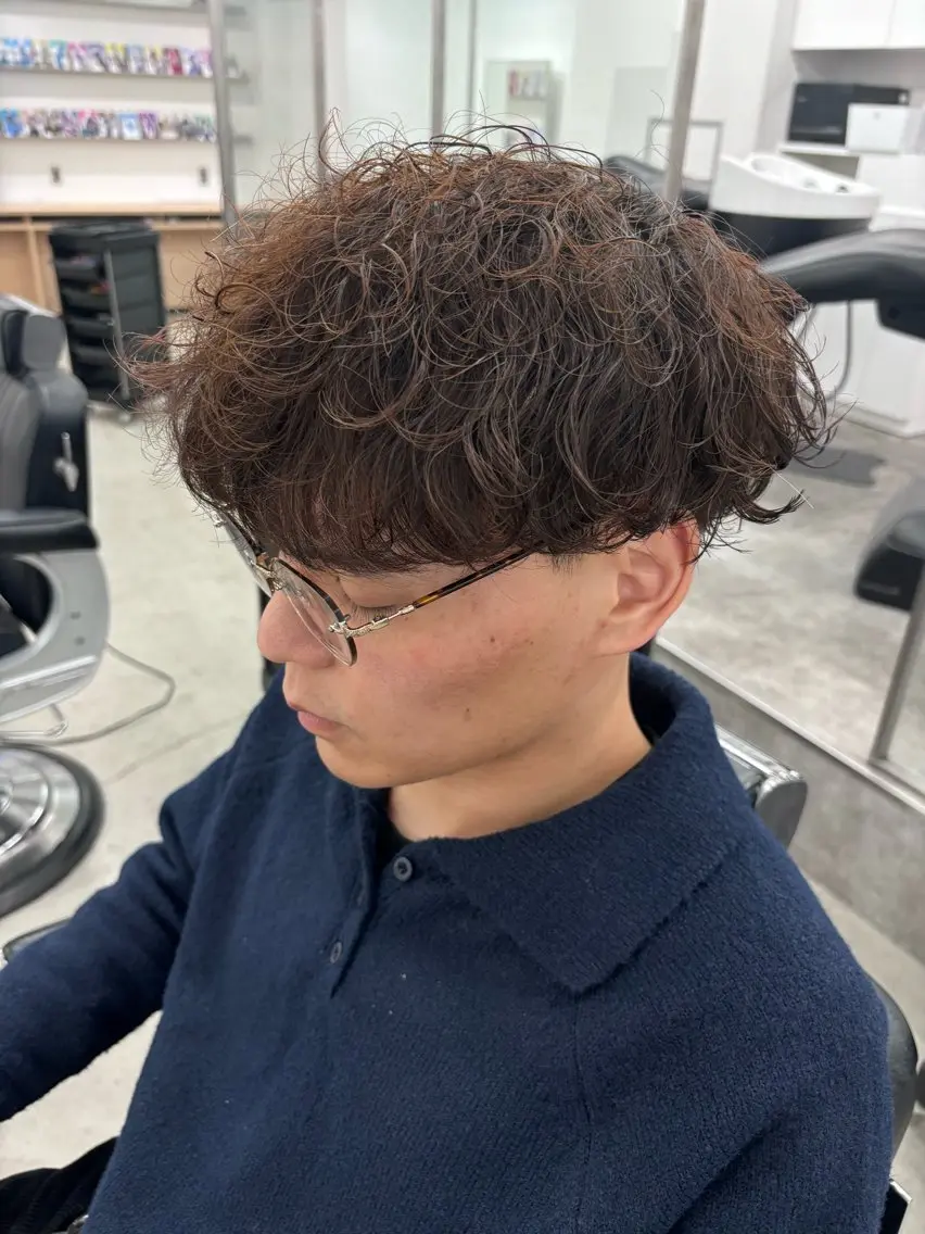 パーマ メンズ カット パーマ トリートメント 土岐/メンズ専門 パーマ特化美容師🌀のヘアスタイル