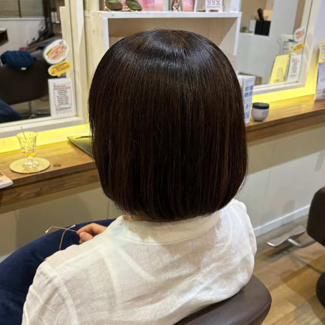 ミディアム ボブ カット ヘアカラー 🎀ハイトーン/ 艶カラー/夕月🎀のヘアスタイル