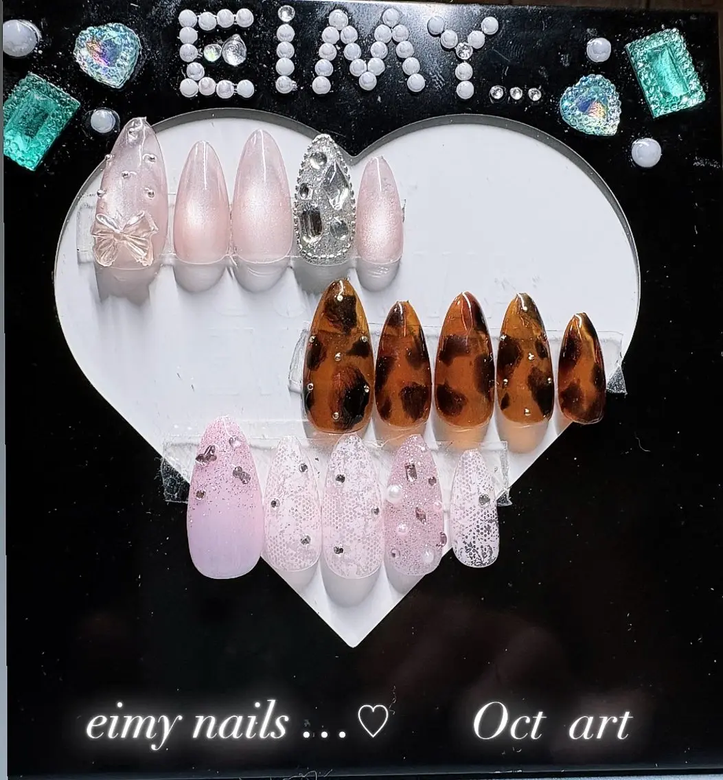 ネイル べっ甲ネイル フラッシュネイル レース ラメ(グリッター) マグネットネイル ハンドネイル eimy nails♡のネイルデザイン