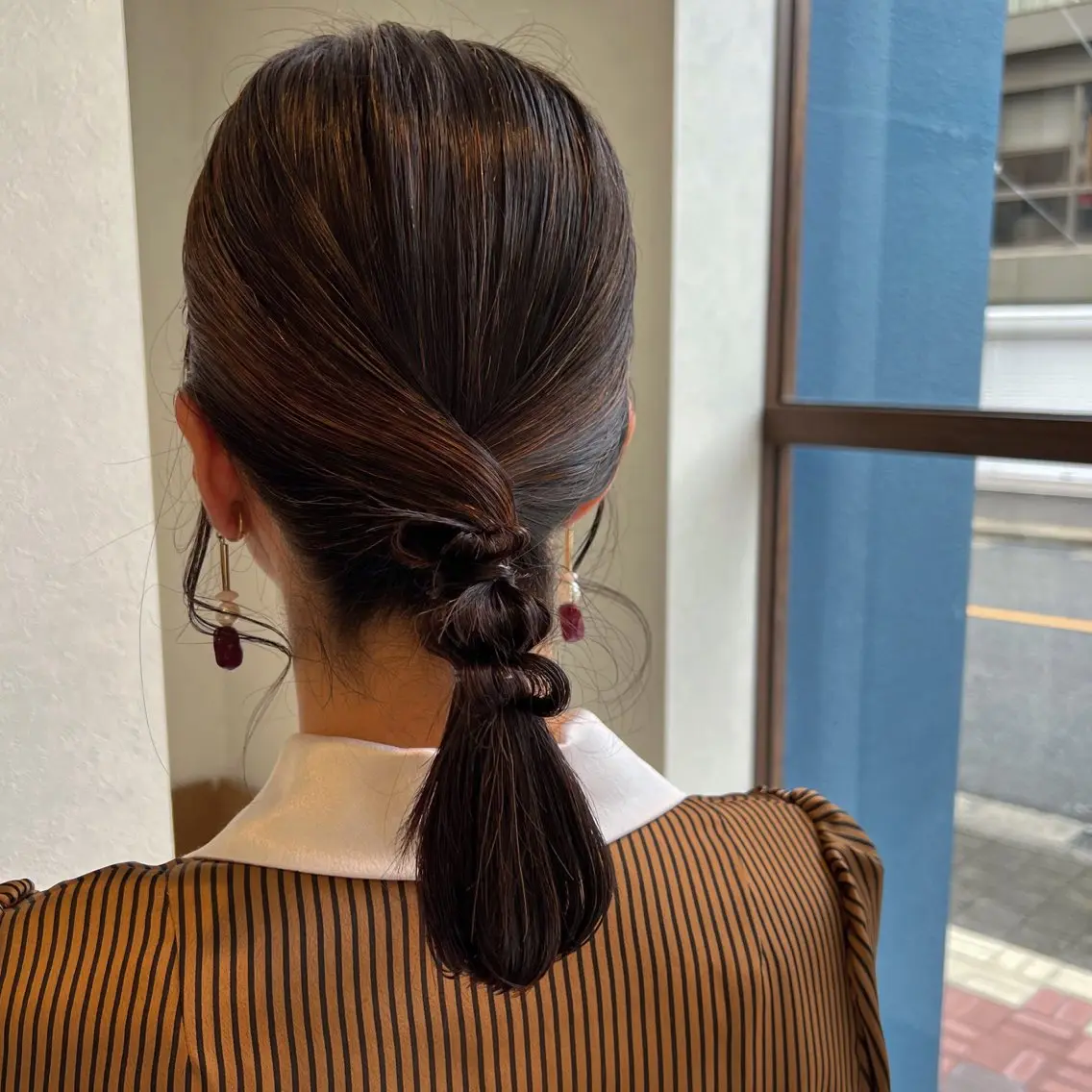 セミロング カラー ヘアアレンジ 結婚式・ブライダル ヘアセット letterby novel  はるみのヘアスタイル