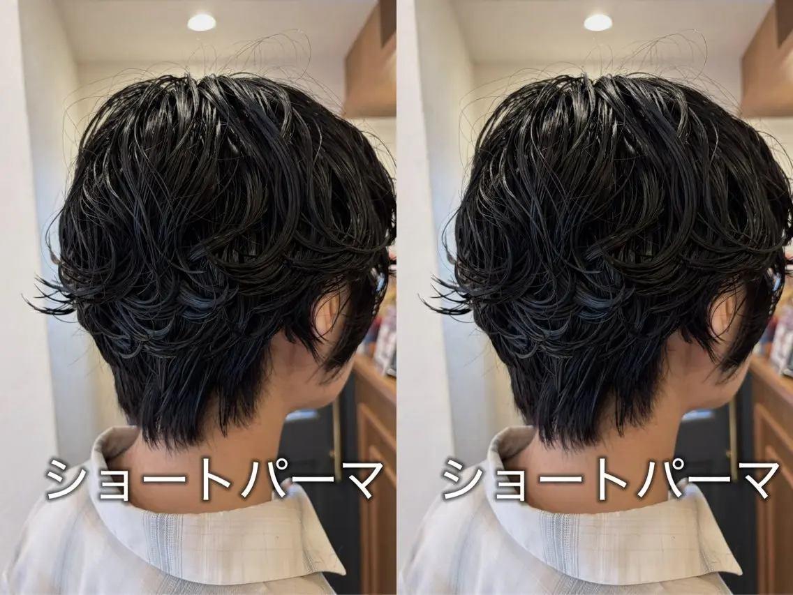 ショート カット パーマ トリートメント ヘッドスパ オリーブカラー/みづ き/ボブパーマ🤍のヘアスタイル