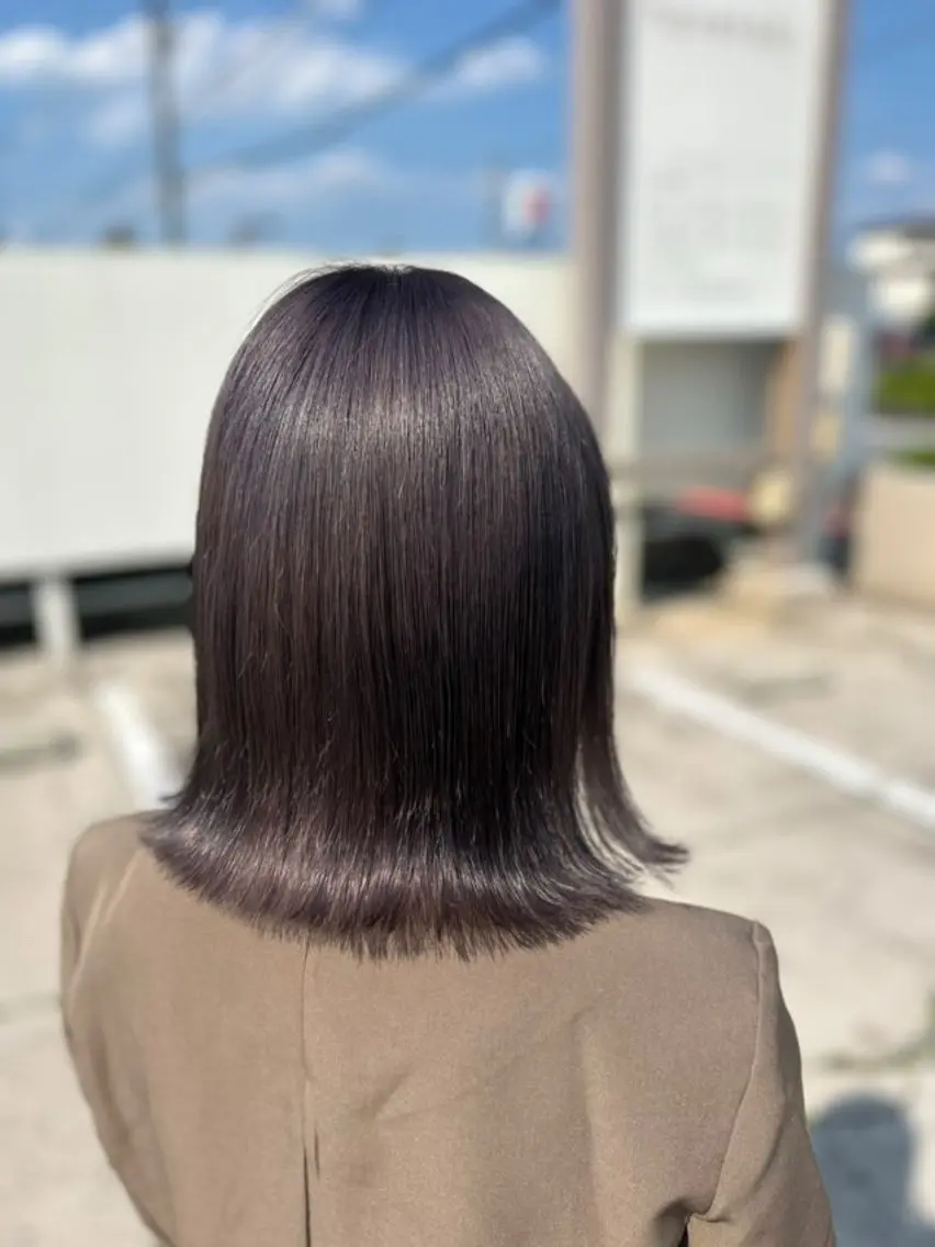カラー グレージュ ラベンダーカラー ラベンダーグレージュ ラベンダーグレー 🫧うる艶ナチュラル Ayana🫧のヘアスタイル
