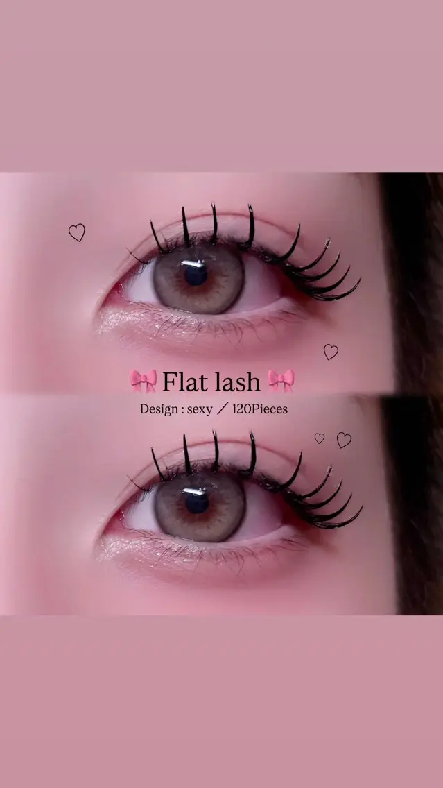 マツエク・マツパ フラットラッシュ マツエク 🎀束感/上下エク/ 𝙍𝙐𝘼 🎀のマツエク・マツパデザイン