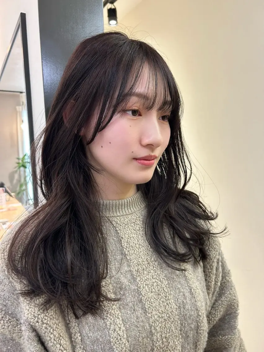 ロング カラー ブラウンカラー チョコレートブラウン hubhair レイヤー/透明感のヘアスタイル