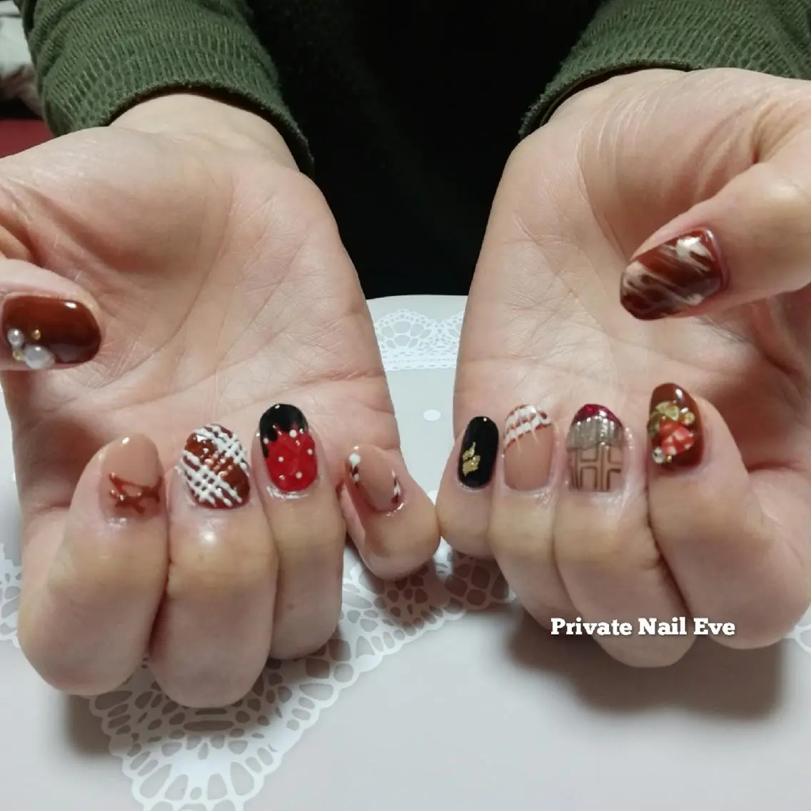 ネイル バレンタイン ハンドネイル ネイル junkoのネイルデザイン