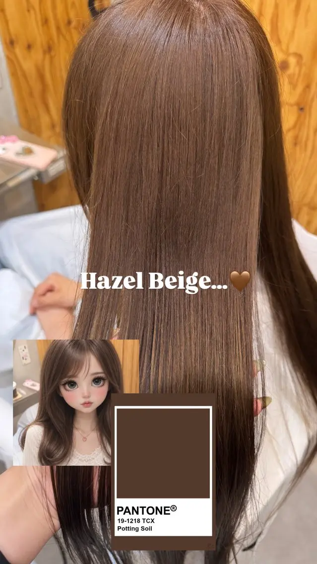 カラー カット ヘアカラー 🌙ヘーゼルベージュ レイヤーカット🌙のヘアスタイル