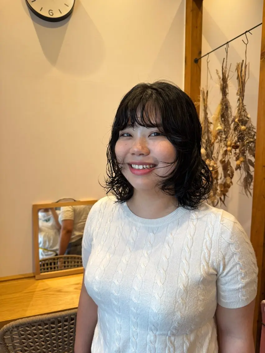 ショート パーマ レイヤーカット パーマ トリートメント ENIF 大島 芽生のヘアスタイル