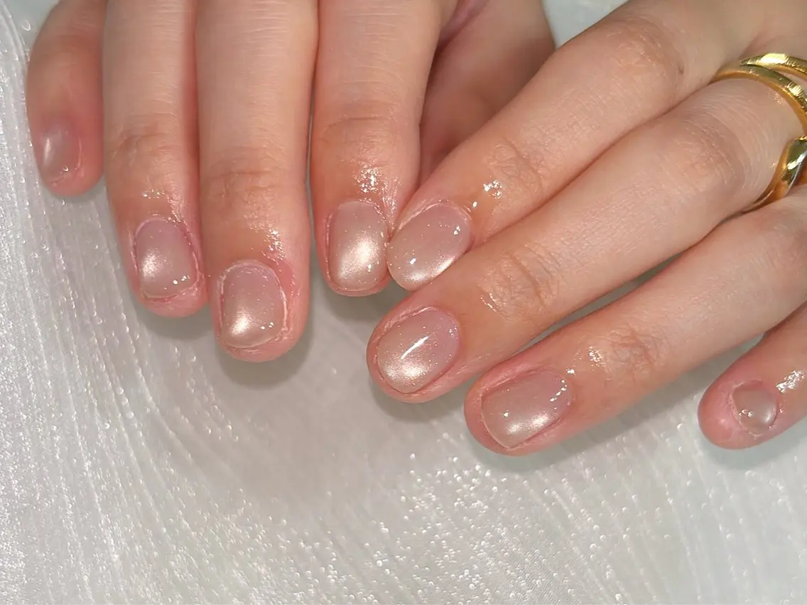 ネイル オーロラネイル 桜ネイル フラワーネイル フットネイル フレンチネイル ハンドネイル kikinail 溝の口のネイルデザイン