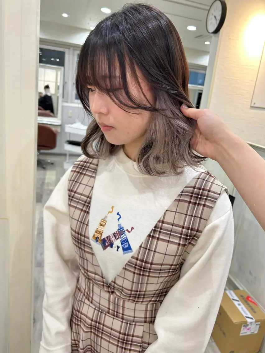 ミディアム ヘアカラー りん🧸透明感カラ ー/ヘアアレンジのヘアスタイル