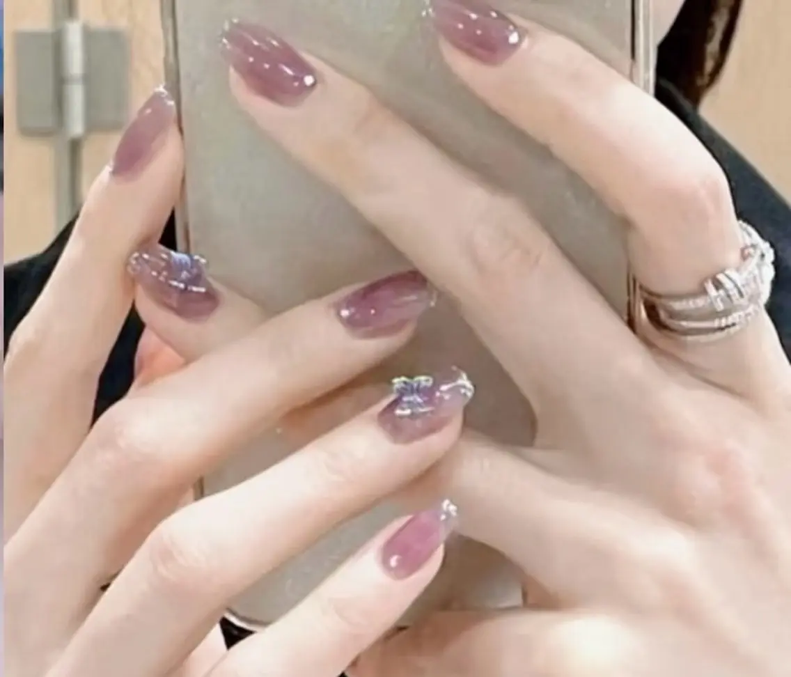 ネイル ハンドネイル H3 Nail Tsuki🦋💙のネイルデザイン