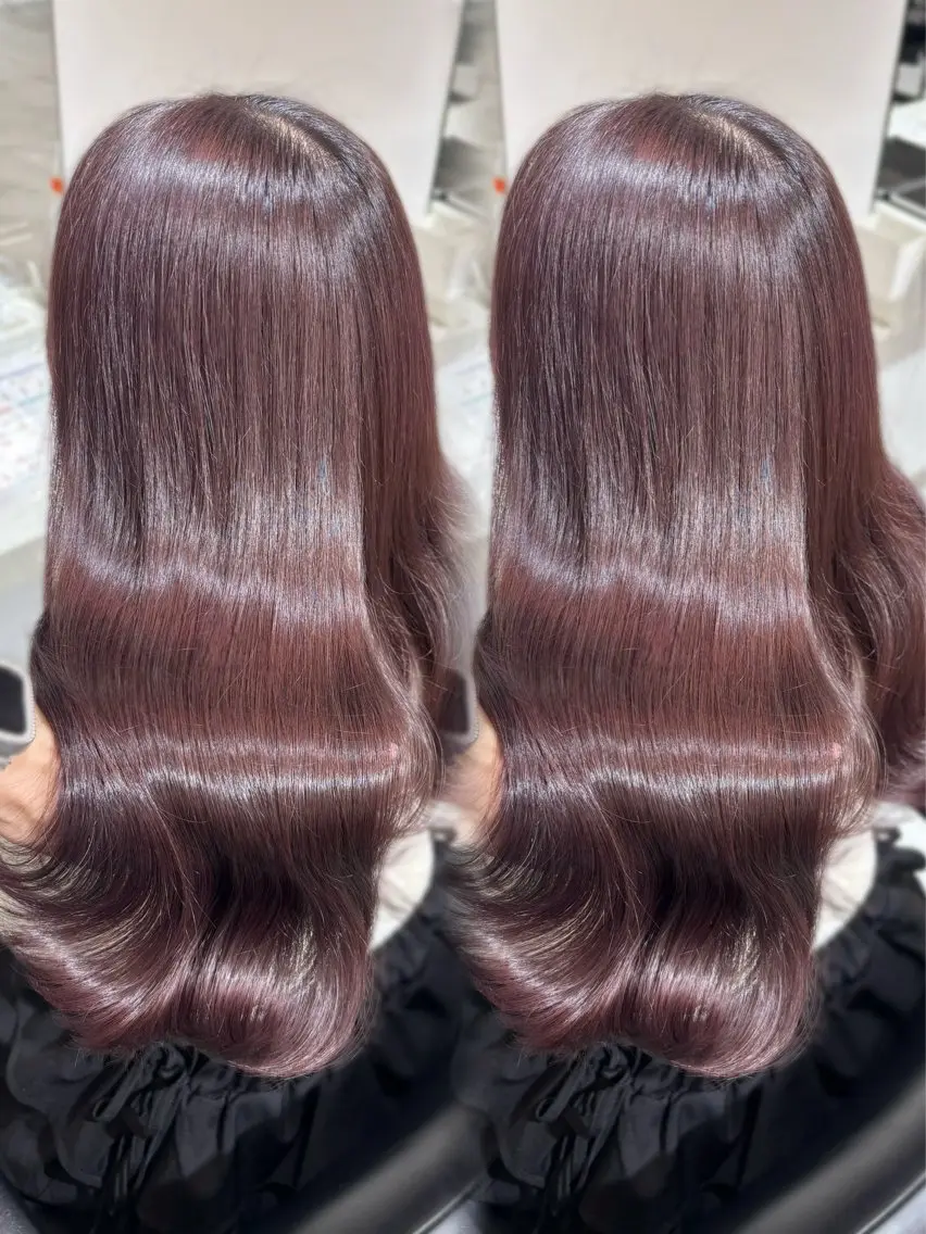 ロング カラー ブリーチ イルミナカラー ラベンダーカラー ラベンダーピンク ブリーチなしカラー カット ヘアカラー トリートメント 盛れる顔周り🤍渋谷 Risa🎀のヘアスタイル