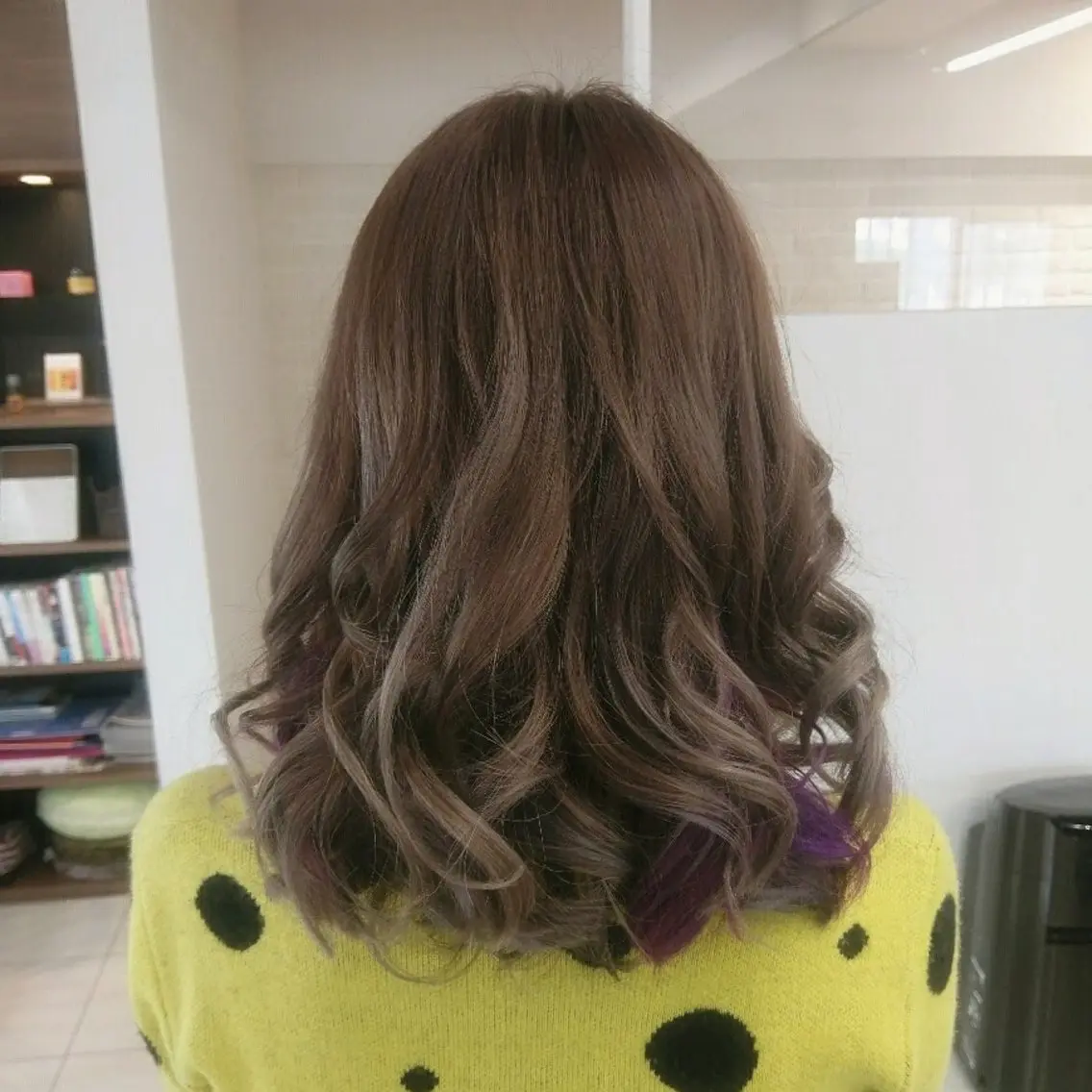 ミディアム ハイライト ヘアカラー 千葉 光春のヘアスタイル