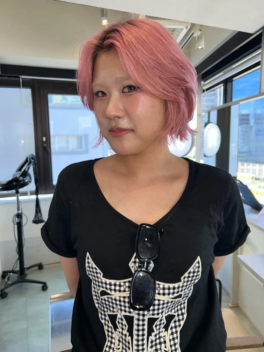 ショート カラー ボブ ボブ/レイヤー ケンショウのヘアスタイル