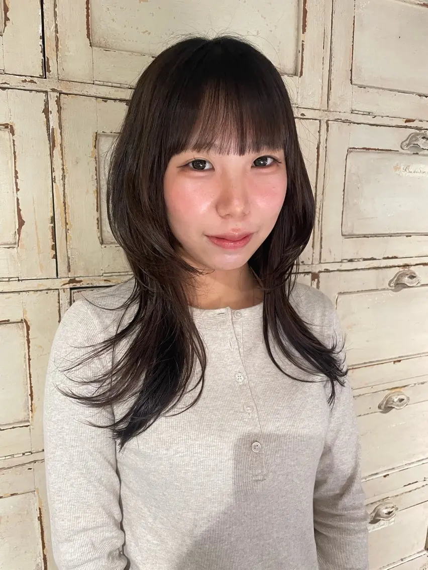ロング ハッシュカット レイヤーカット ロング ショート特化✂️ harukaのヘアスタイル