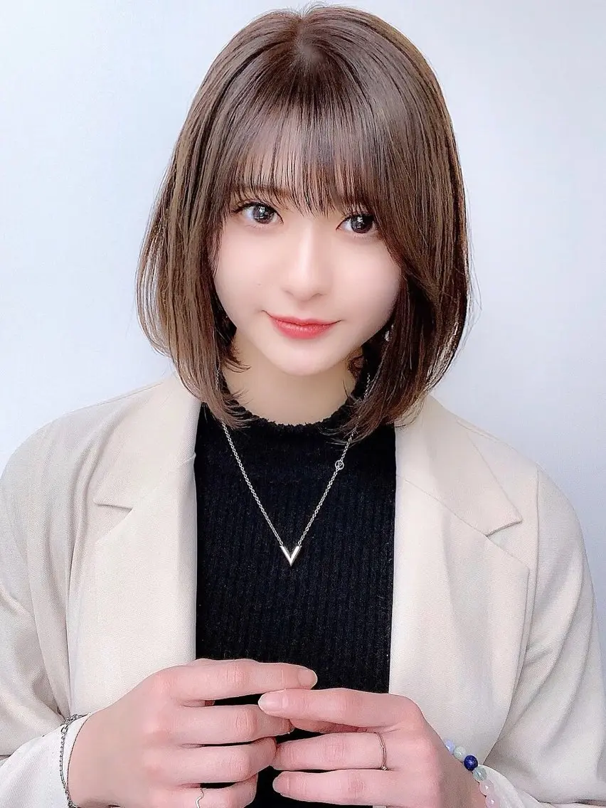 ミディアム ショートヘアー◎ 縮毛矯正◎のヘアスタイル