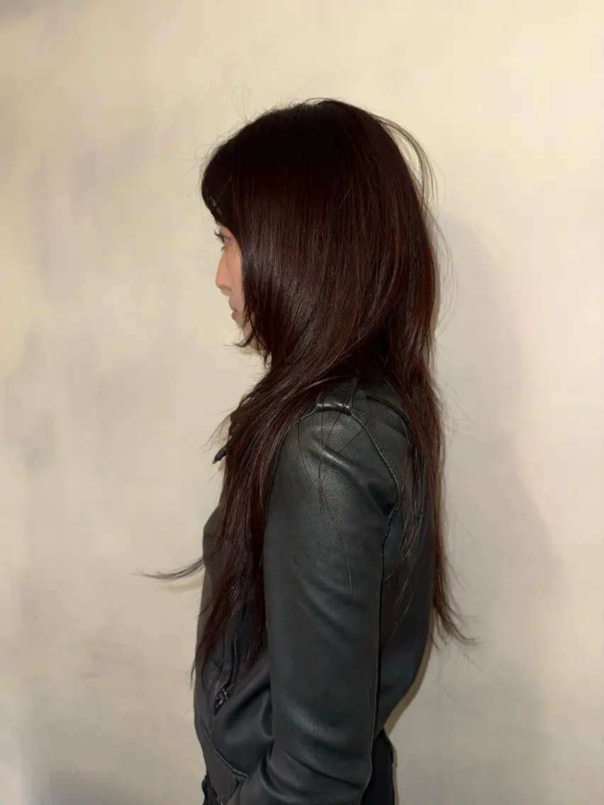 ロング カラー ハッシュカット 韓国レイヤー suzuのヘアスタイル
