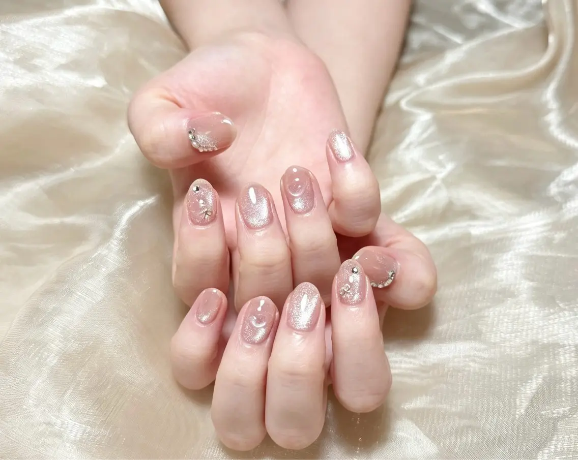 ネイル チークネイル 長さ出し フレンチネイル ジェルネイル 韓国ネイル ハンドネイル Lucky Nail Salon❶のネイルデザイン