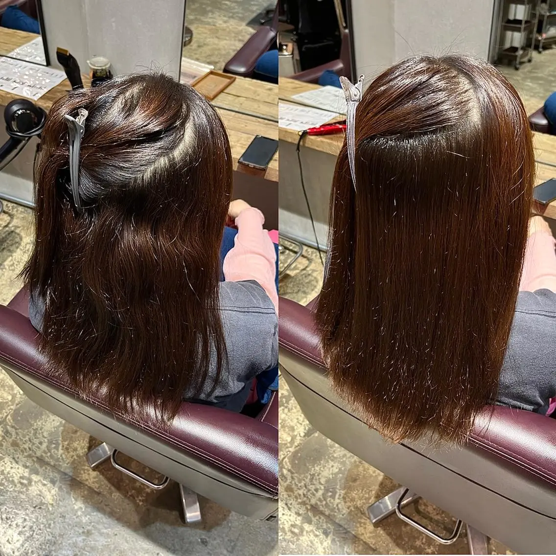 ミディアム パーマ 縮毛矯正 むらたねね🌻 艶髪🫧韓国ヘアのヘアスタイル