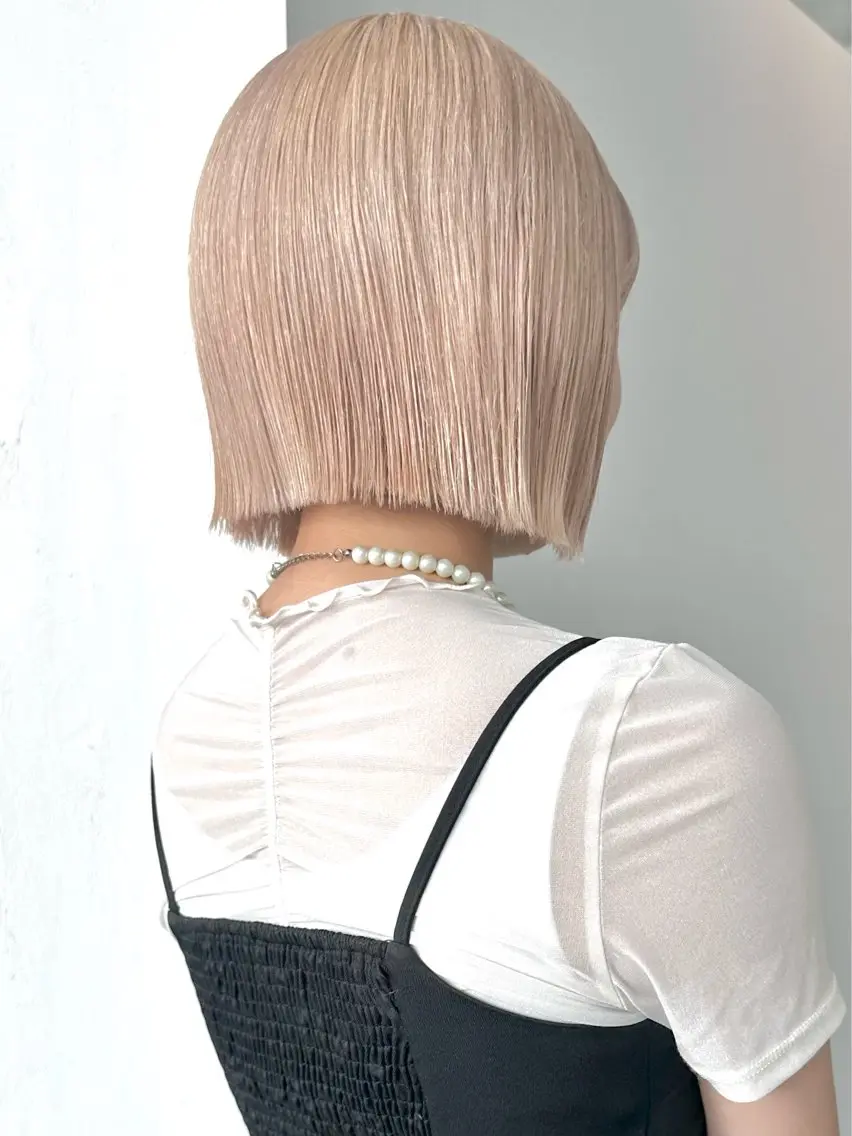 ミディアム カラー ブリーチ 透明感カラー ダブルカラー ブリーチなしカラー 顔まわりレイヤー 🫧ケアブリーチ/ ヘアセット/愛美🫧のヘアスタイル