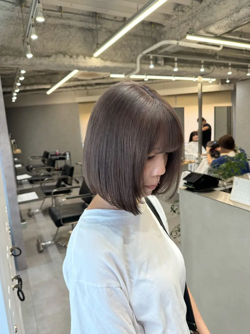 カラー グレージュ ハイトーンカラー ラベンダーカラー ラベンダーグレージュ ラベンダーグレー NAO/ 髪質改善/艶カラーのヘアスタイル