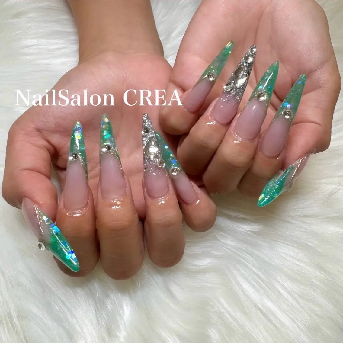 ネイル アートネイル ロングネイル ハンドネイル NailSalon CREAのネイルデザイン