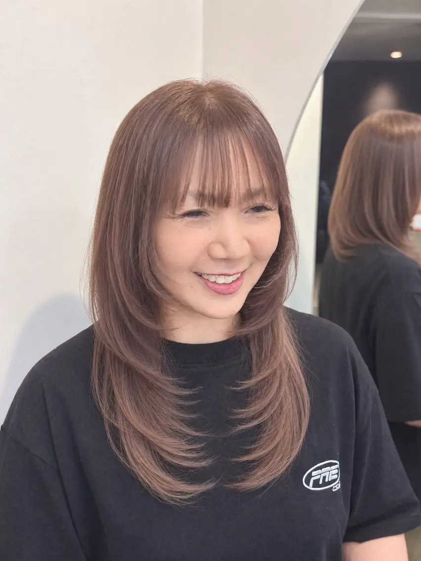 ロング カット 🍒KAHOE🍒 縮毛矯正/艶カラーのヘアスタイル