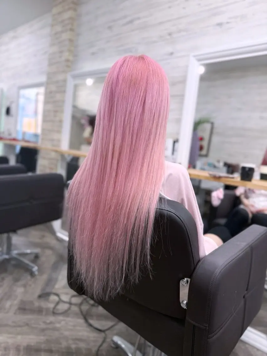 ロング カラー シールエクステ ハイトーンカラー ピンクカラー エクステ ヘアカラー エクステ 北沢 隆のヘアスタイル