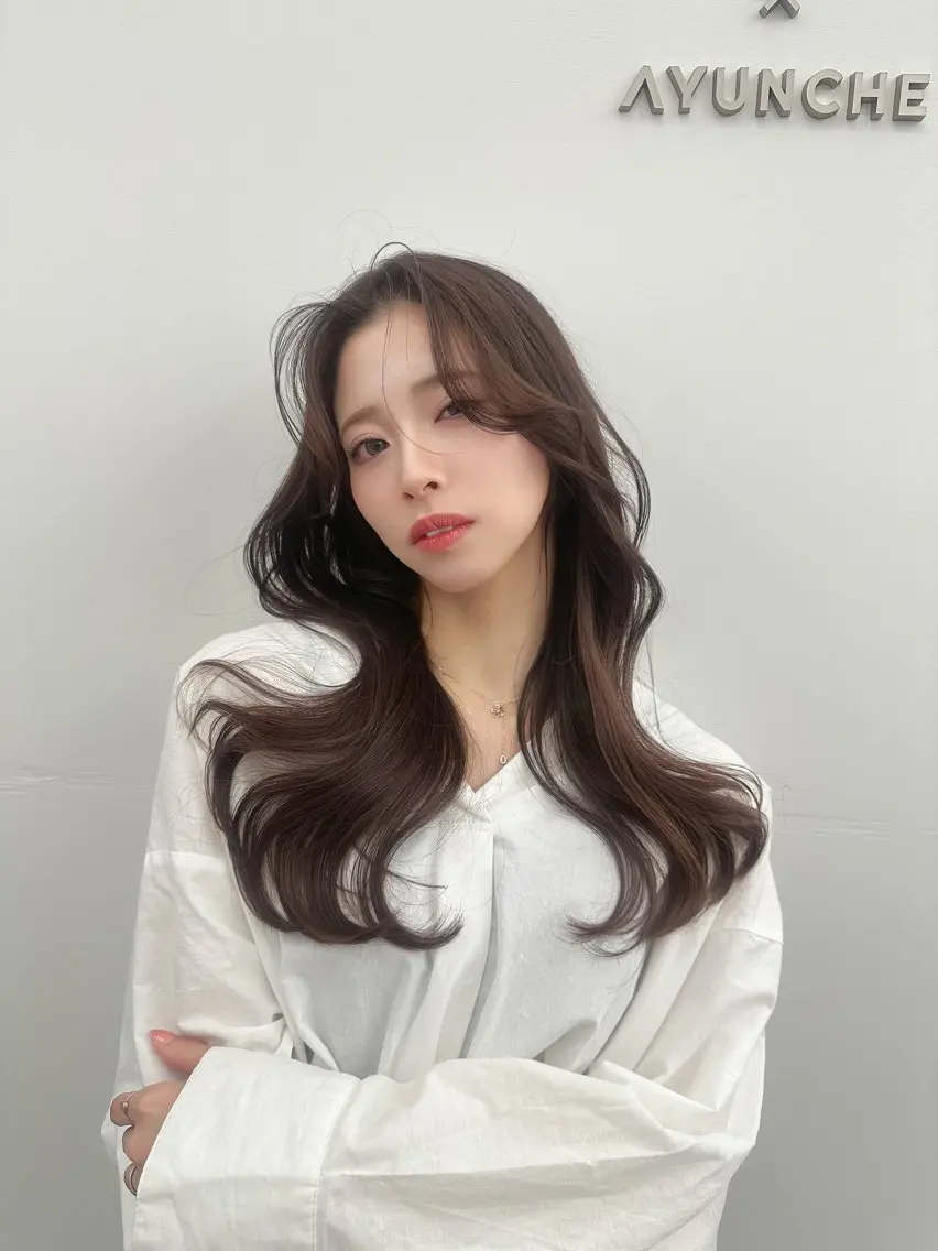 ロング 失敗しない顔まわり× 小顔補正レイヤー難波のヘアスタイル