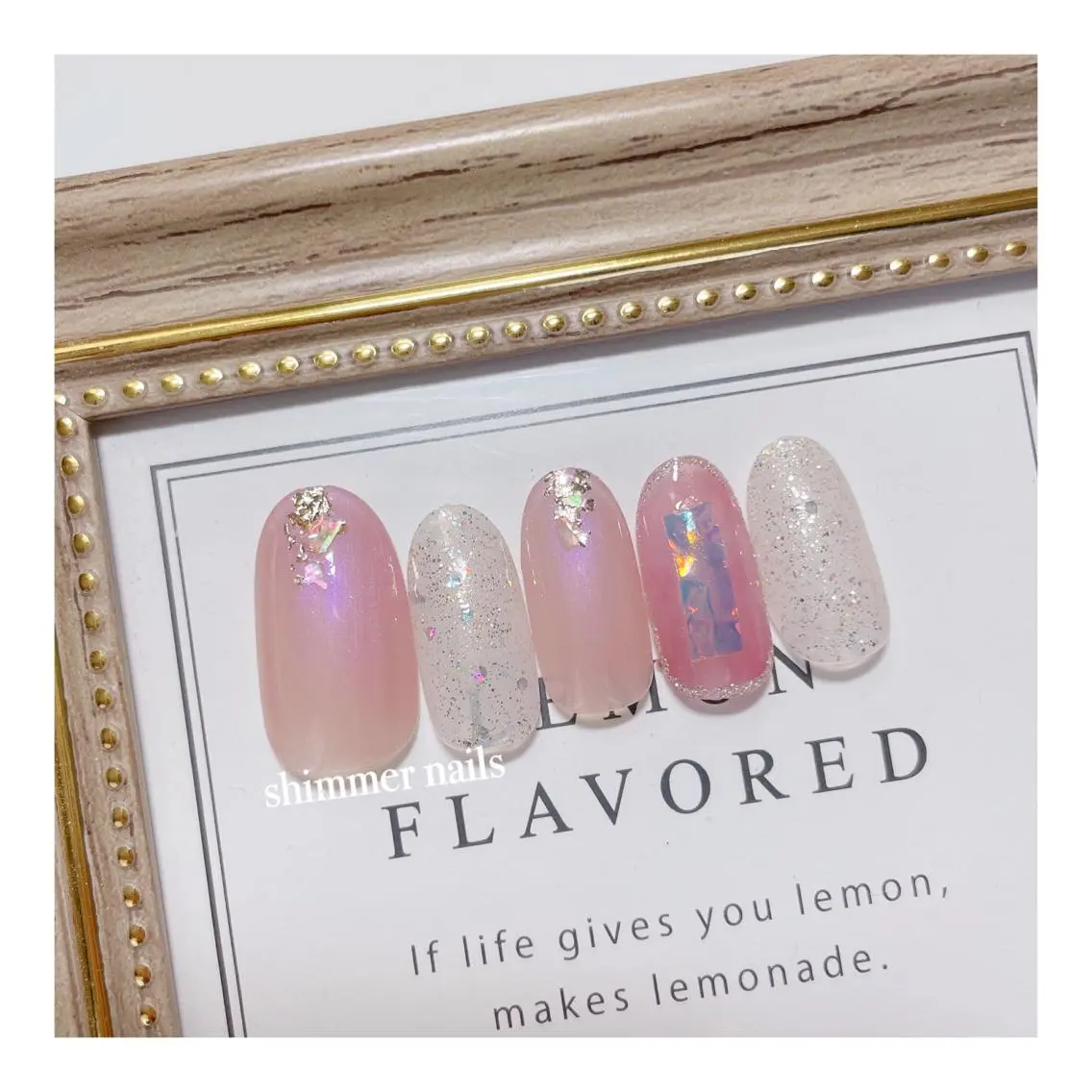 ネイル キラキラネイル ピンク shimmer nailsのネイルデザイン