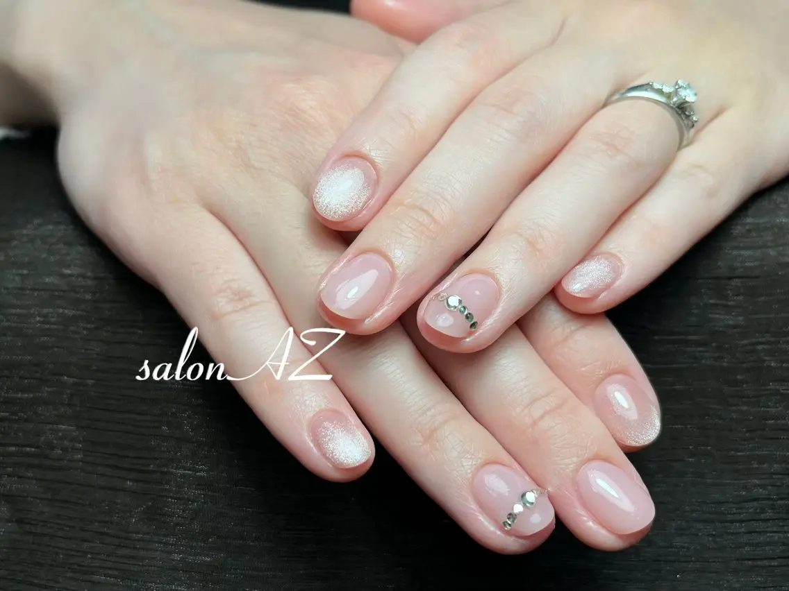 ネイル 長さ出し フットネイル フレンチネイル マグネットネイル ニュアンスネイル ハンドネイル salon AZのネイルデザイン