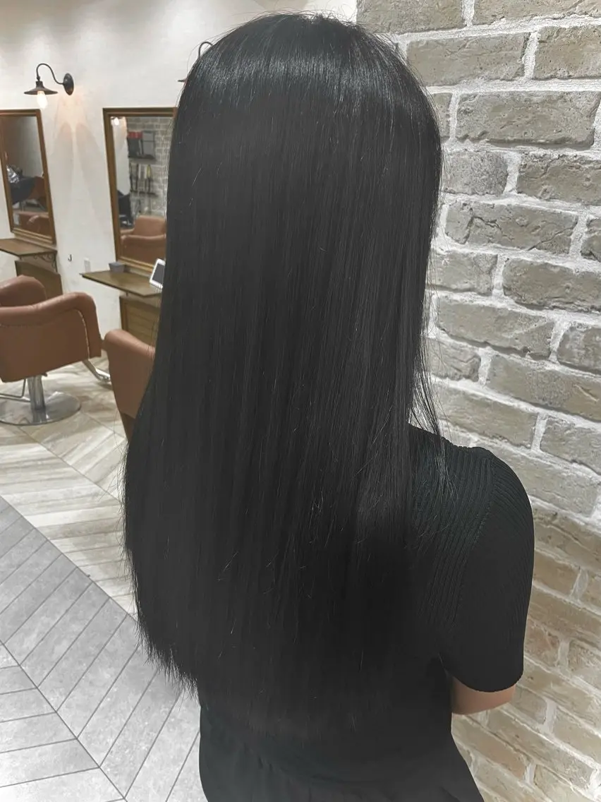カラー 黒髪 ブルーカラー ブルーブラック 透明感カラー Track Hair Yukiのヘアスタイル