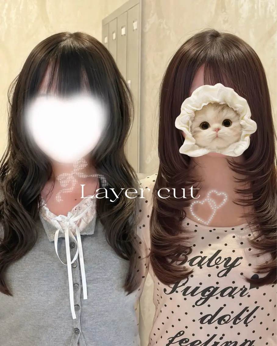 ロング レイヤーカット バッサリカット募集中 星川まお𝜗𝜚のヘアスタイル