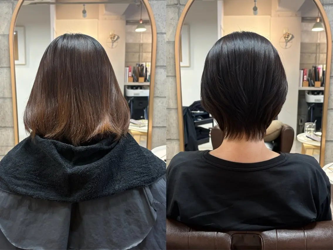 ショート カット ヘアカラー トリートメント 中村 潮音のヘアスタイル