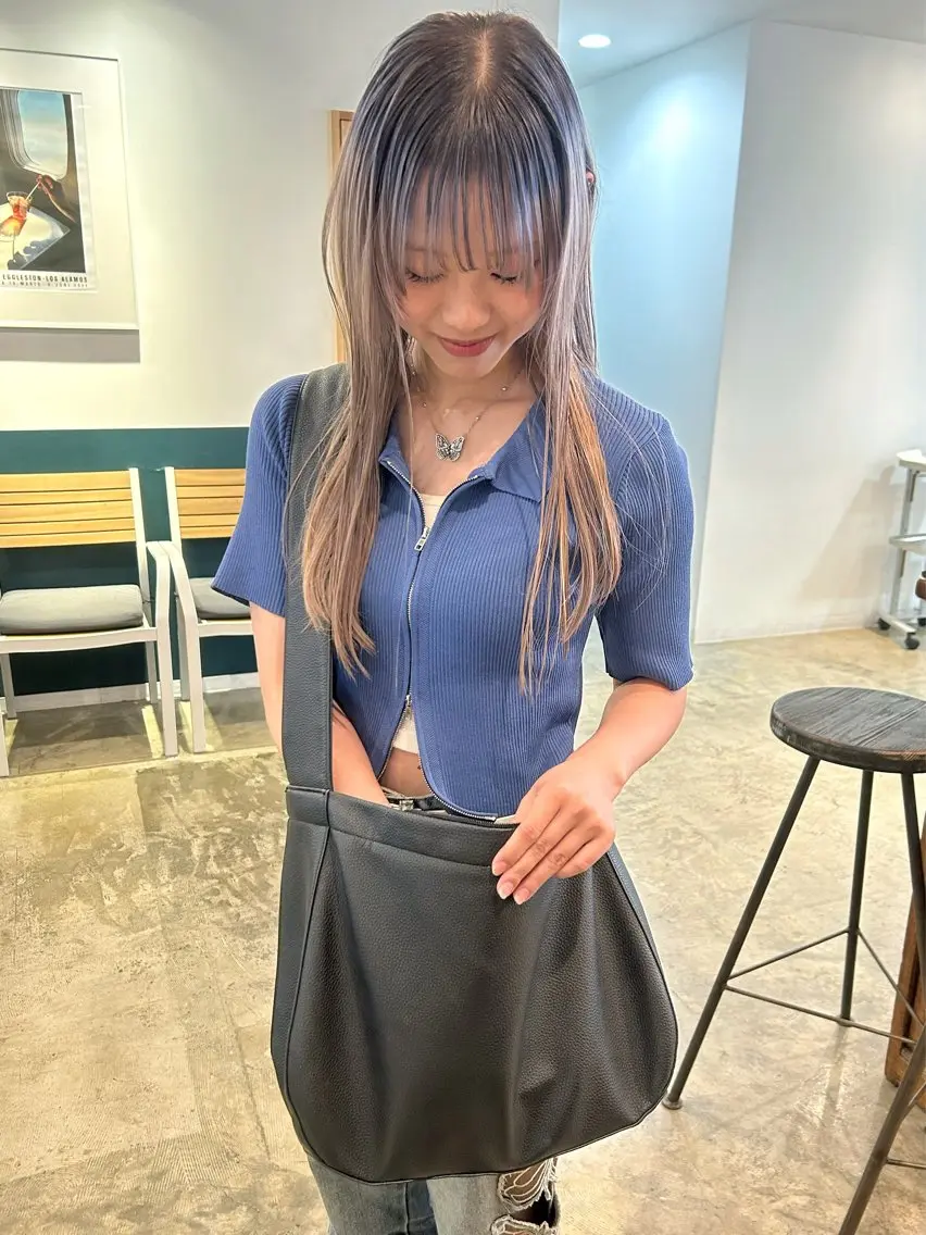 ロング カラー ブルーカラー ネイビーカラー ヘアカラー カラーリスト菅野 竜矢🌈のヘアスタイル